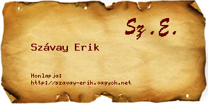 Szávay Erik névjegykártya